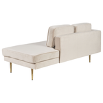 Chaiselongue Samtstoff beige linksseitig MIRAMAS