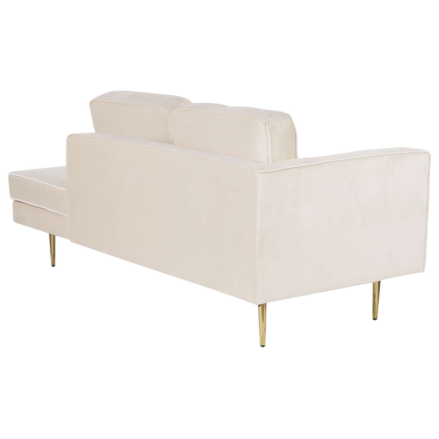 Chaiselongue Samtstoff beige linksseitig MIRAMAS
