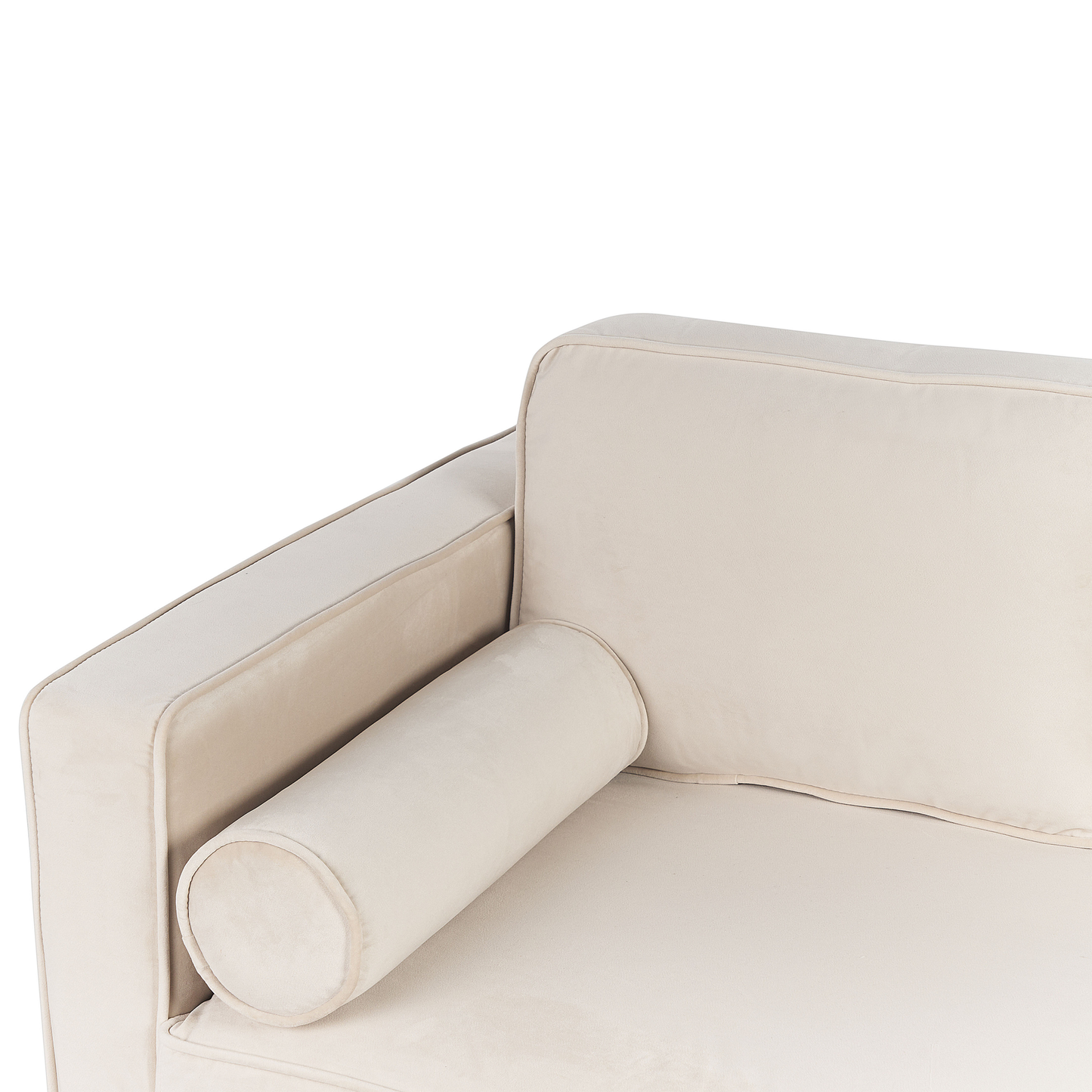 Chaiselongue Samtstoff beige linksseitig MIRAMAS