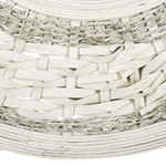 Wandspiegel SOLEDAD 61 cm 61 cm Bambusholz Weiss