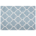 Teppich Wolle hellblau 140 x 200 cm marokkanisches Muster Kurzflor YALOVA