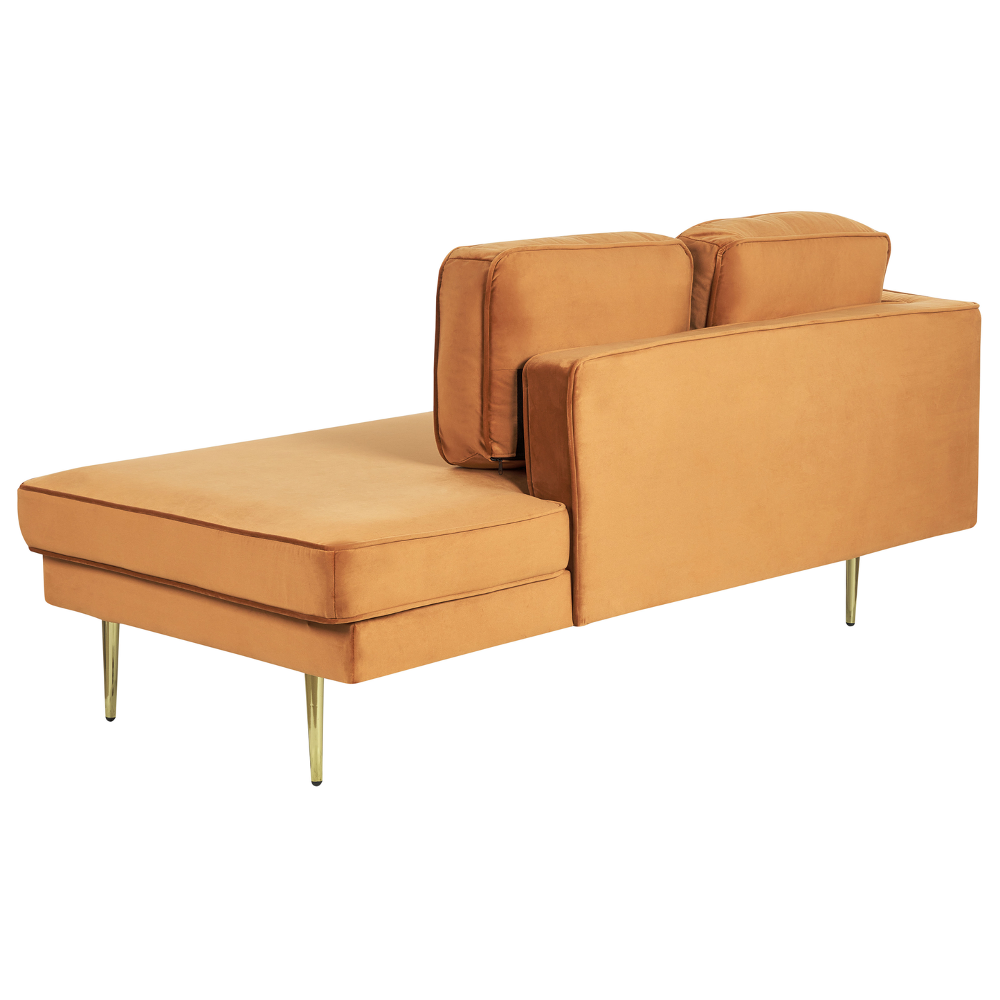 Chaiselongue Samtstoff orange linksseitig MIRAMAS