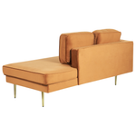 Chaiselongue Samtstoff orange linksseitig MIRAMAS