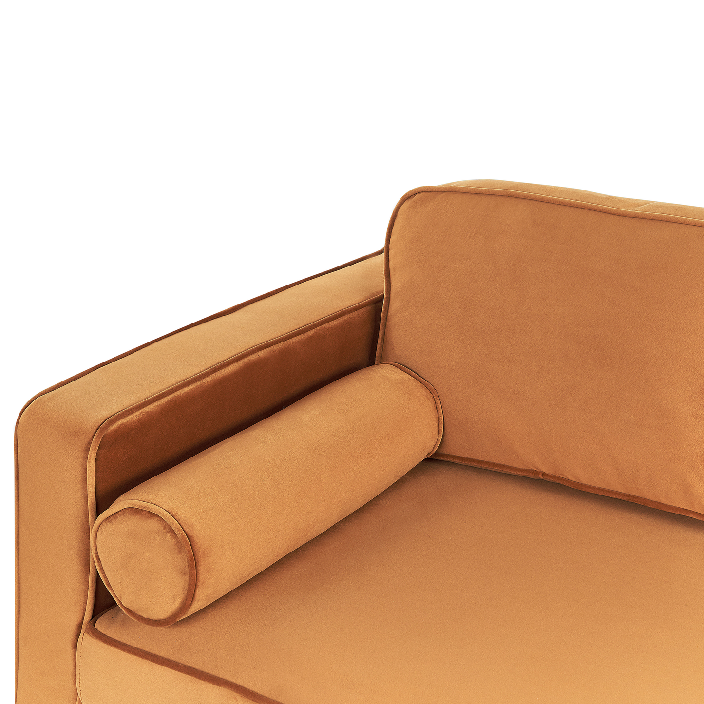 Chaiselongue Samtstoff orange linksseitig MIRAMAS