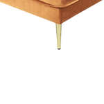Chaiselongue Samtstoff orange linksseitig MIRAMAS