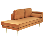 Chaiselongue Samtstoff orange rechtsseitig MIRAMAS