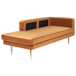 Chaiselongue Samtstoff orange rechtsseitig MIRAMAS