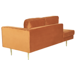 Chaiselongue Samtstoff orange rechtsseitig MIRAMAS