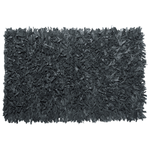 Teppich Leder schwarz 140 x 200 cm Shaggy MUT