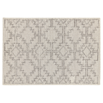 Teppich Wolle beige / schwarz 140 x 200 cm URLA