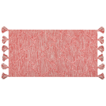 Teppich Baumwolle rot 80 x 150 cm mit Quasten NIGDE