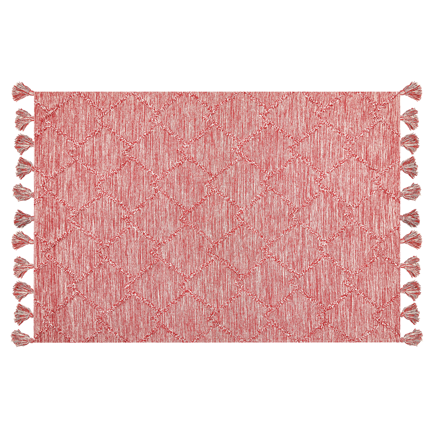 Teppich Baumwolle rot 140 x 200 cm mit Quasten NIGDE