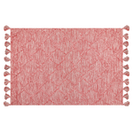 Teppich Baumwolle rot 140 x 200 cm mit Quasten NIGDE