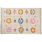 Teppich Baumwolle mehrfarbig 160 x 230 cm geometrisches Muster Kurzflor DARAN