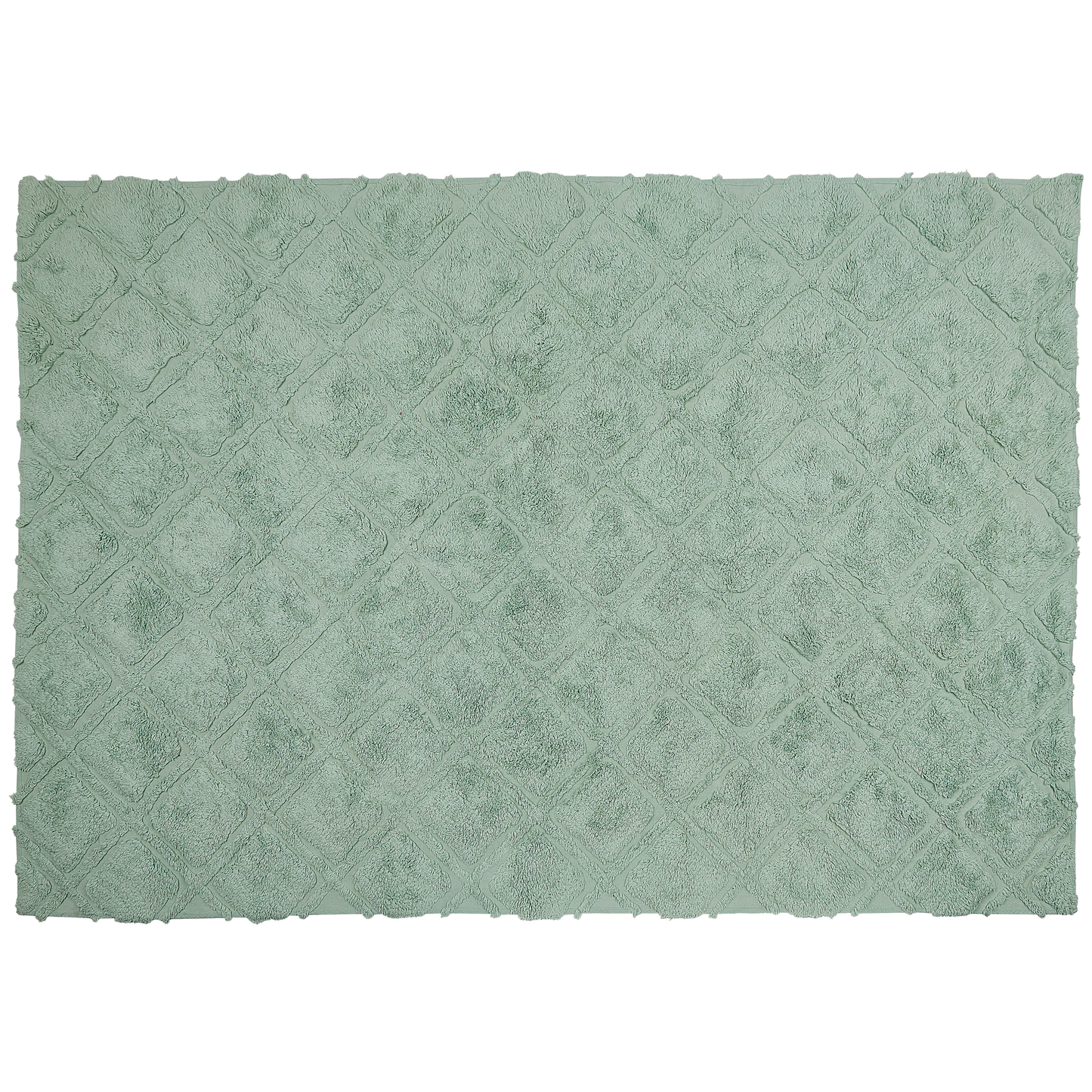 Teppich Baumwolle hellgrün 160 x 230 cm geometrisches Muster Kurzflor HATAY