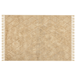 Teppich Baumwolle sandbeige 140 x 200 cm geometrisches Muster Kurzflor SANLIURFA