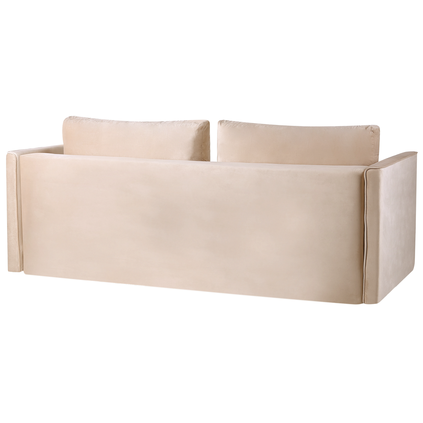 3-Sitzer Schlafsofa Samtstoff hellbeige mit Stauraum EKSJO