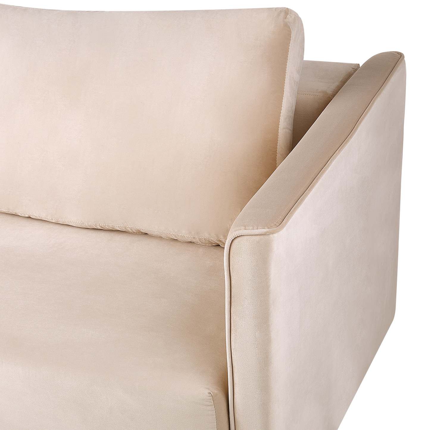 3-Sitzer Schlafsofa Samtstoff hellbeige mit Stauraum EKSJO