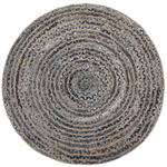 Teppich blau / beige ø 120 cm Patchwork Kurzflor MASLAK