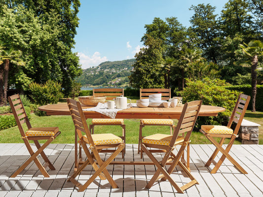 Gartenstuhlkissen 6er Set TOLVE 39 x 31 cm Gelb