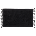 Teppich Baumwolle schwarz 80 x 150 cm Fransen Shaggy BITLIS