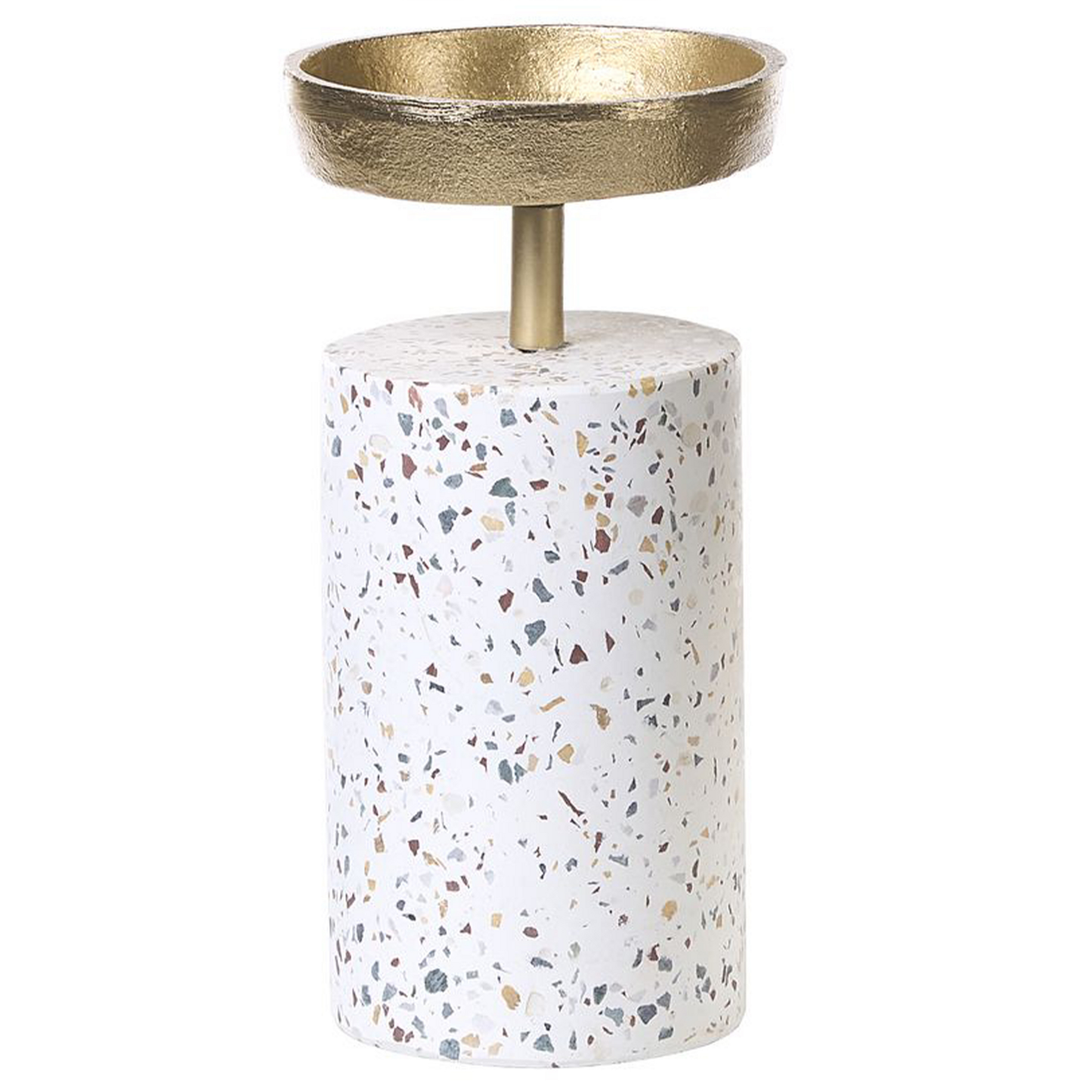 Kerzenständer 2er Set KAENGAN Stein 13/24 cm Gold