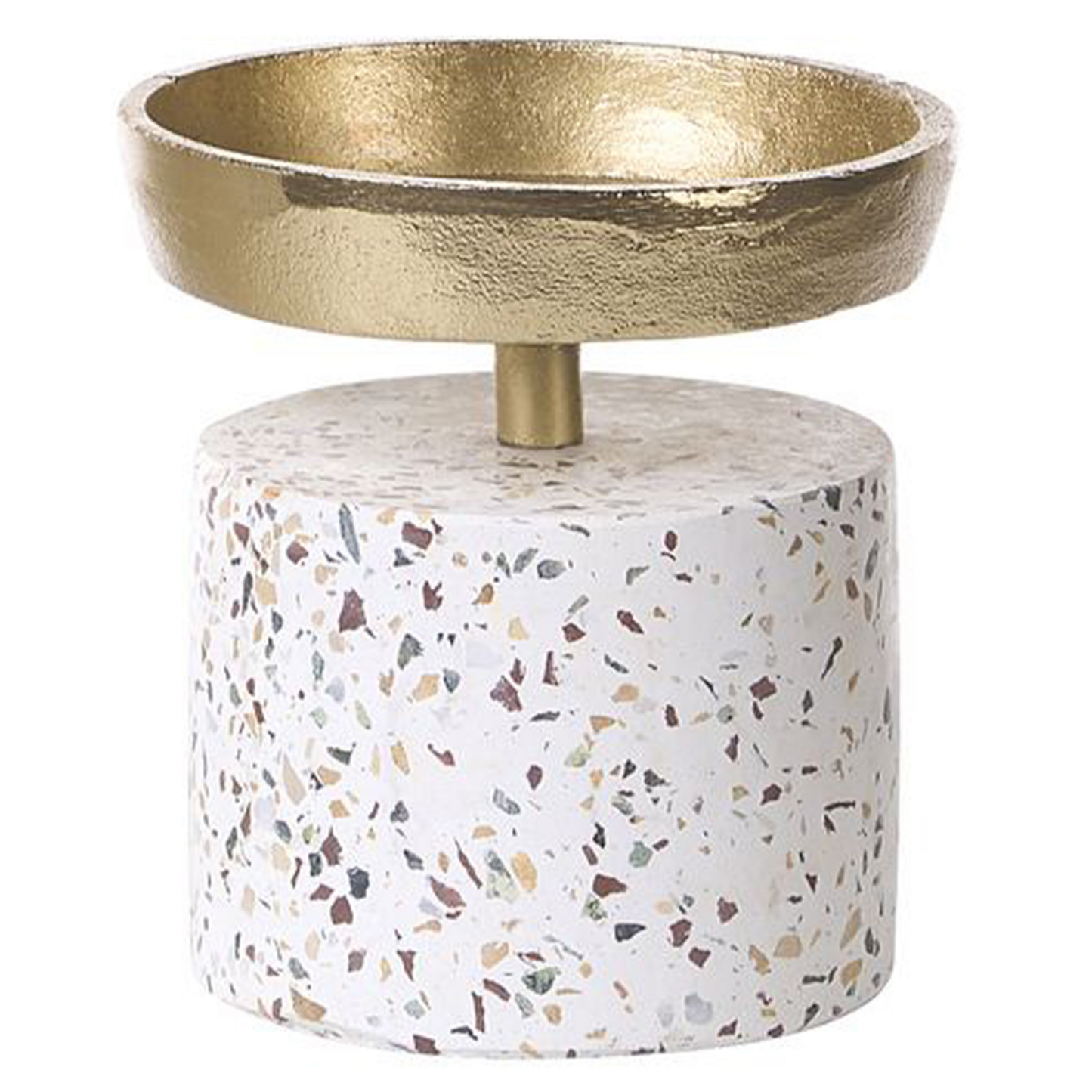Kerzenständer 2er Set KAENGAN Stein 13/24 cm Gold
