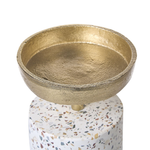 Kerzenständer 2er Set KAENGAN Stein 13/24 cm Gold