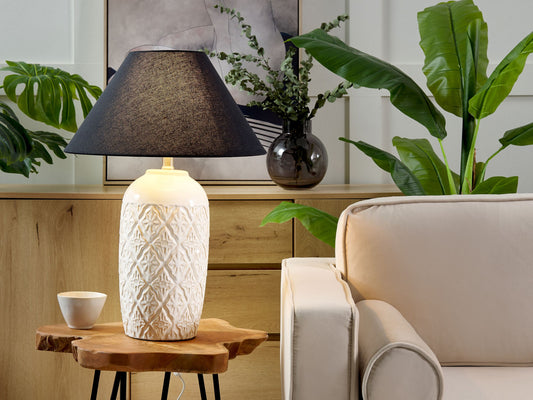 Tischleuchte TELIRE Keramik Beige