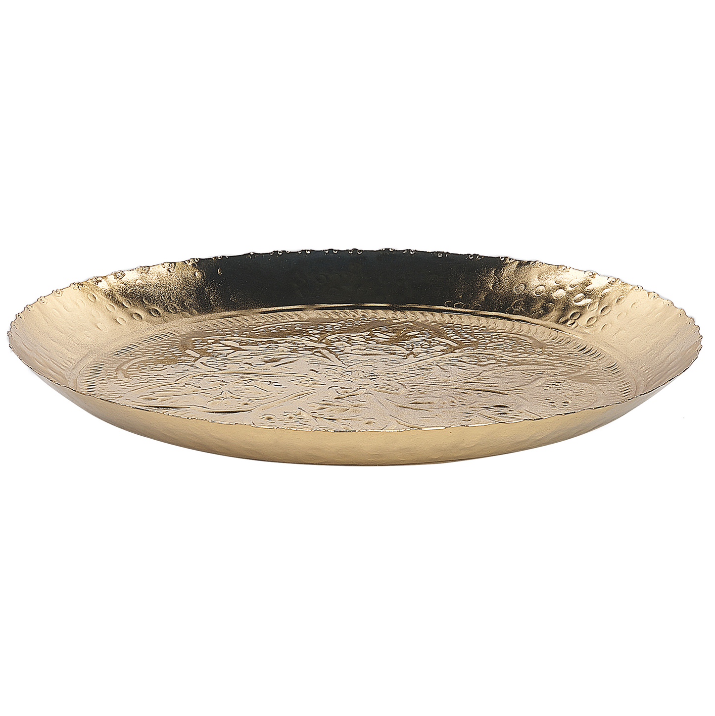 Dekotablett Eisen gold Blumenmuster 2er Set SADANE