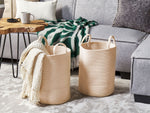 Textilkorb Baumwolle hellbeige ⌀ 34 cm 2er Set SARYK