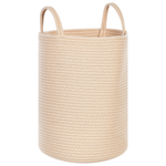 Textilkorb Baumwolle hellbeige ⌀ 34 cm 2er Set SARYK