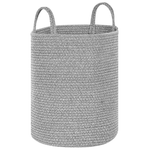 Textilkorb Baumwolle grau ⌀ 34 cm 2er Set SARYK