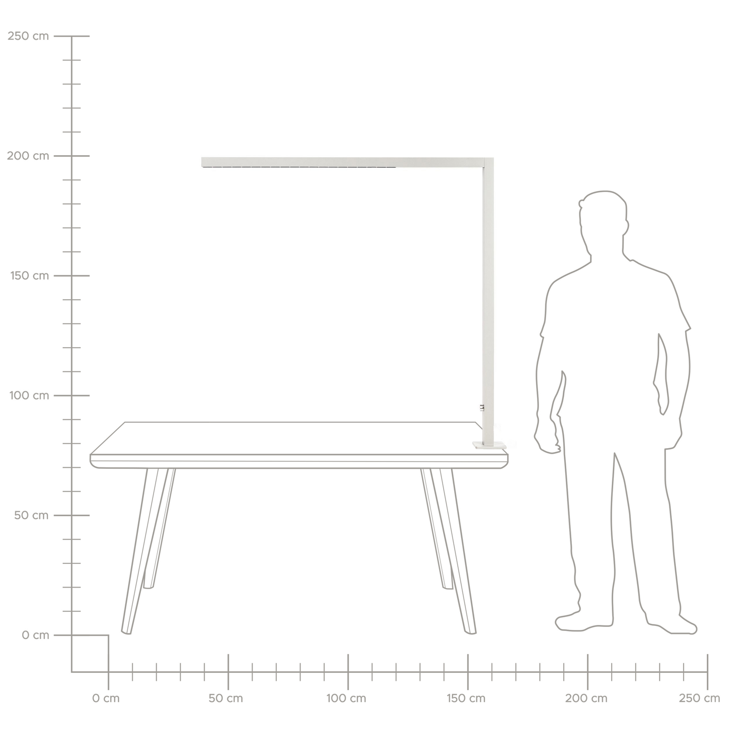 LED Schreibtischlampe klemmbar VOLANS mit Dimmer Metall Silber
