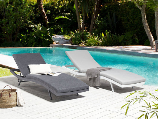 Gartenliege Aluminium Textilbespannung dunkelgrau AMELIA