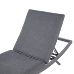 Gartenliege Aluminium Textilbespannung dunkelgrau AMELIA