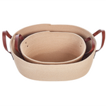 Aufbewahrungskorb Baumwolle hellbeige 2er Set GISSAR