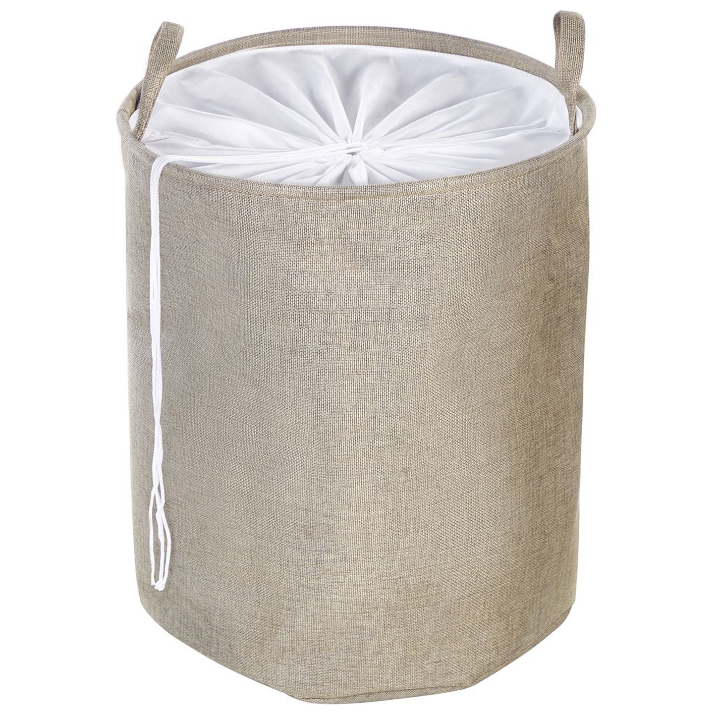 Textilkorb mit Kordelzug beige 2er Set SAMTI