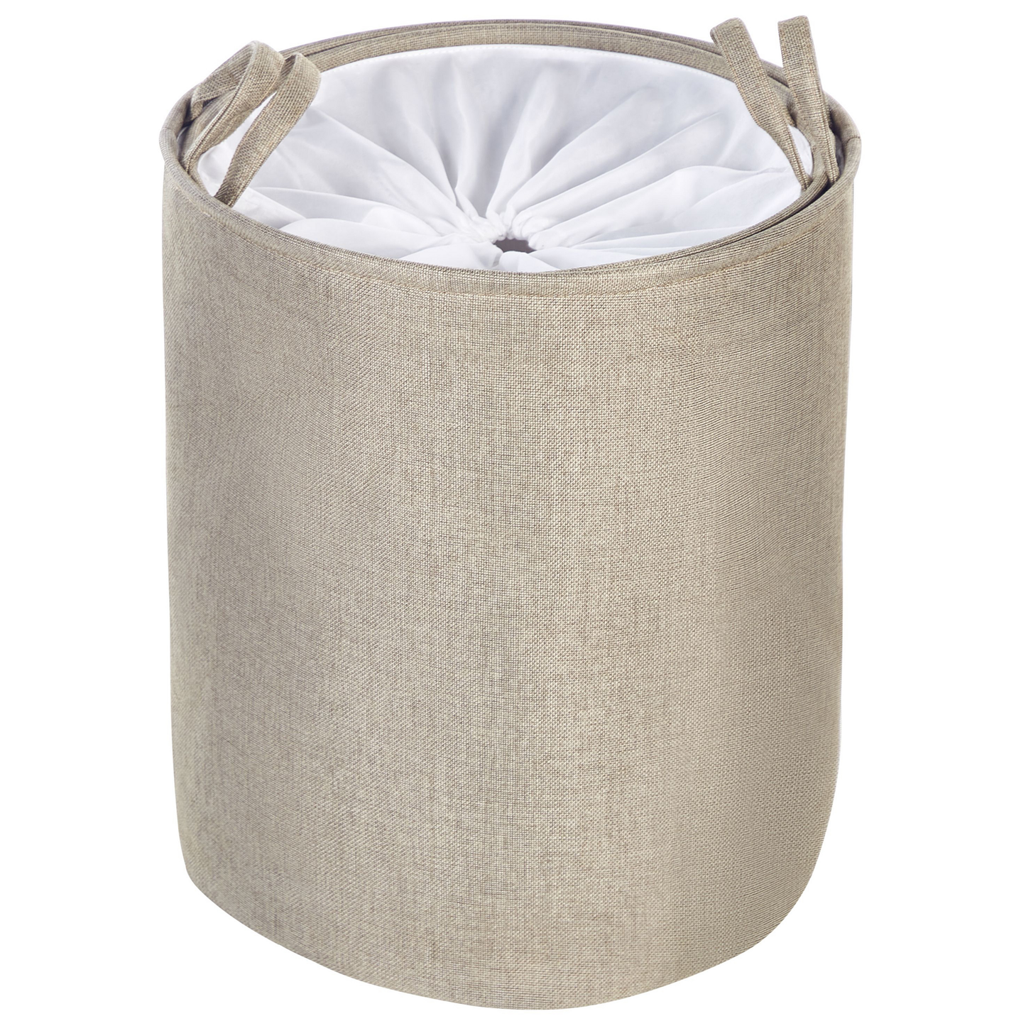 Textilkorb mit Kordelzug beige 2er Set SAMTI
