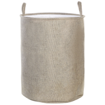 Textilkorb mit Kordelzug beige 2er Set SAMTI