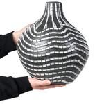 Dekovase KUALU Keramik 35 cm Schwarz