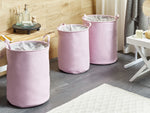 Textilkorb mit Kordelzug rosa 3er Set ARCHA