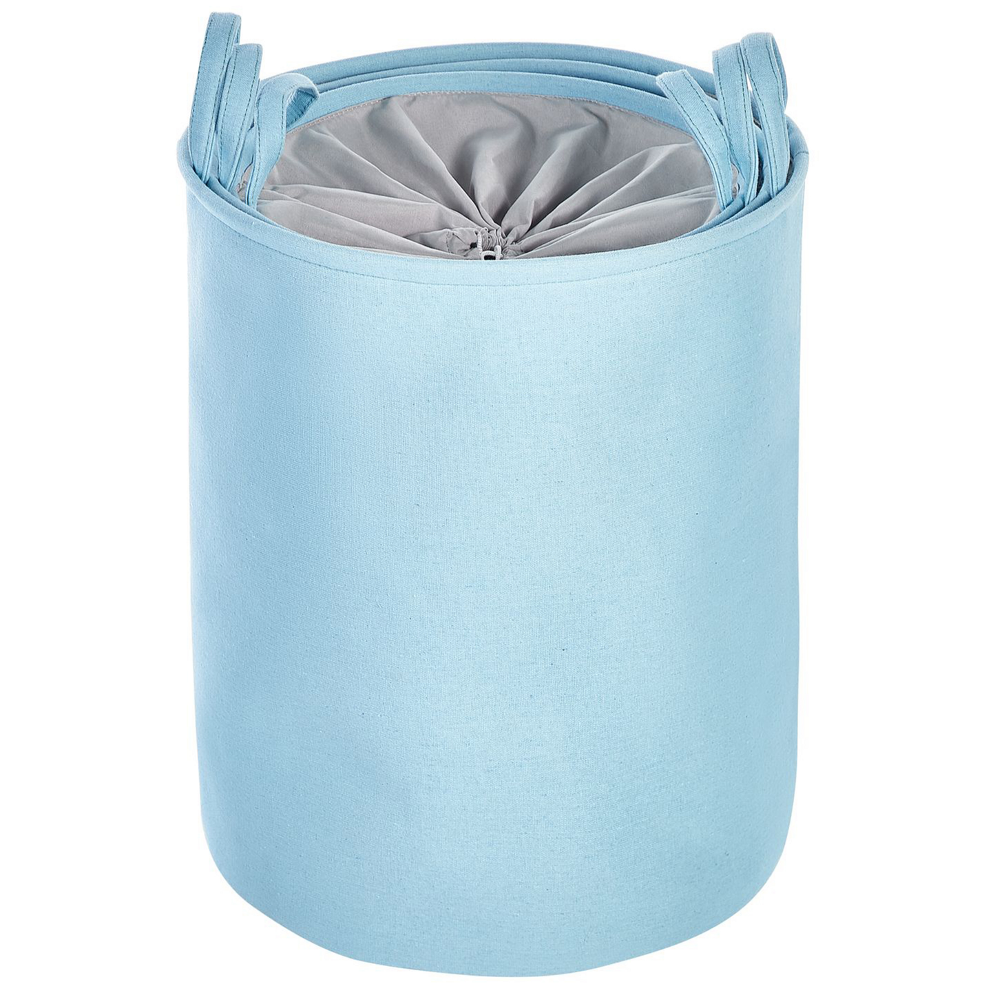 Textilkorb mit Kordelzug hellblau 3er Set ARCHA