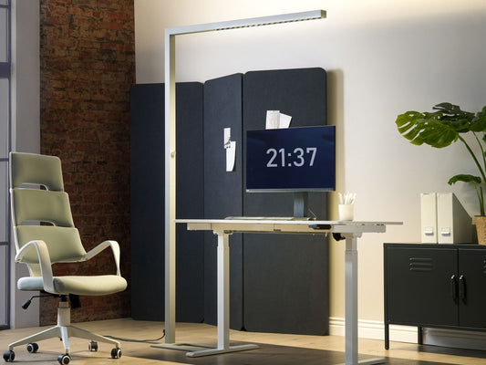 LED Stehlampe SAGITTA mit Dimmer Metall Silber