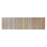 Teppich Jute beige / hellblau 80 x 300 cm Streifenmuster Kurzflor zweiseitig TALPUR