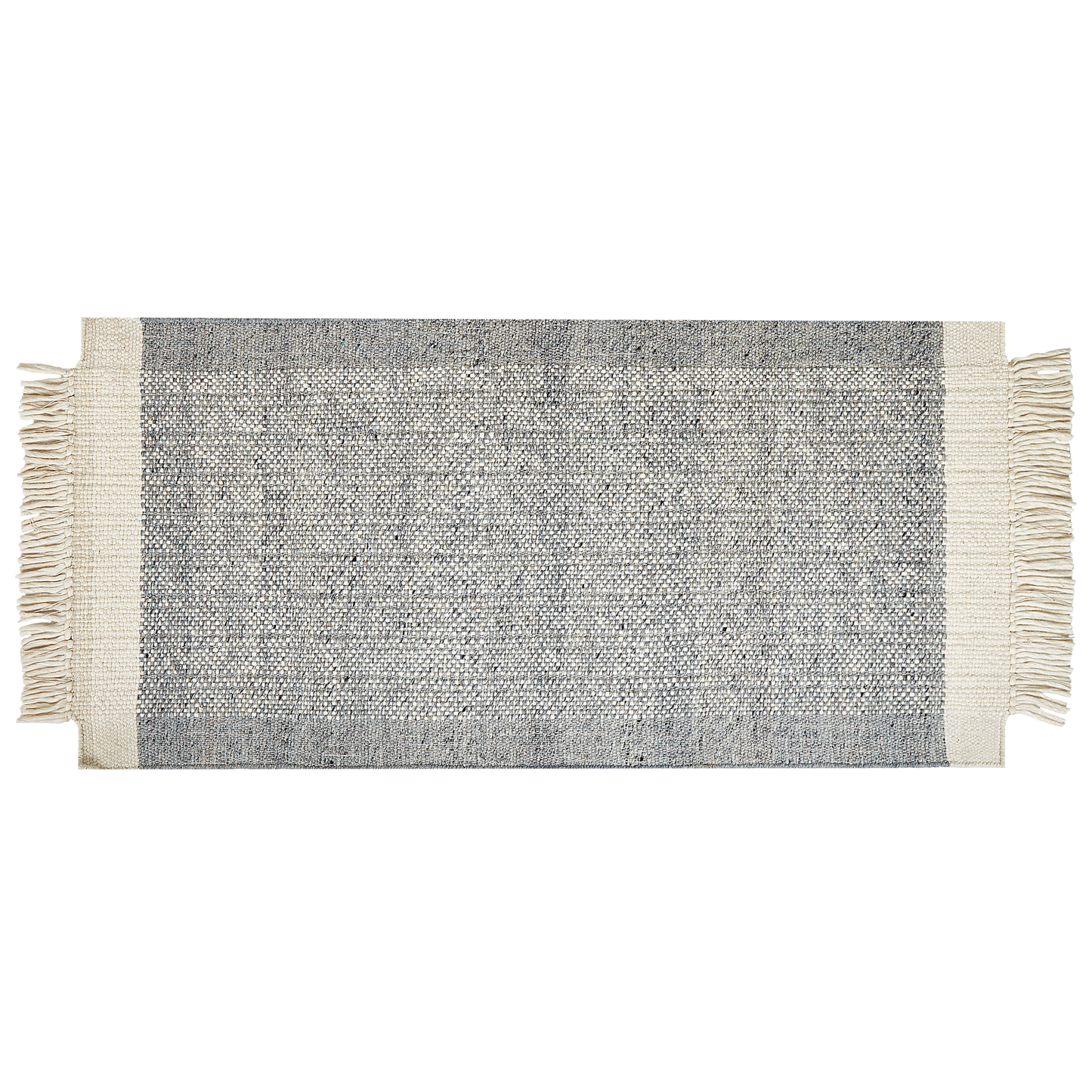 Teppich Wolle grau / cremeweiss 80 x 150 cm Kurzflor TATLISU