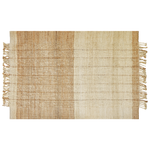Teppich Jute hellbeige / braun 200 x 300 cm Streifenmuster Kurzflor KARKIN
