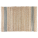 Teppich Jute beige / grau 160 x 230 cm Streifenmuster Kurzflor zweiseitig MIRZA