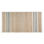 Teppich Jute beige / grau 80 x 150 cm Streifenmuster Kurzflor zweiseitig MIRZA