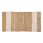 Teppich Jute beige / pastellrosa 80 x 150 cm Streifenmuster Kurzflor zweiseitig MIRZA